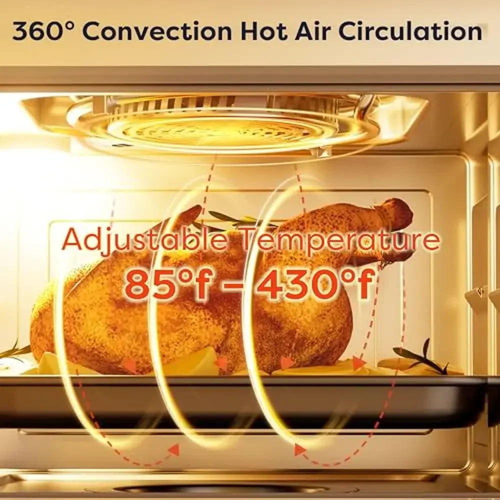 Air Fryer Steam Oven 8-in-1 Countertop Toaster Rapid Bake Steam Clean Dried Ferment 12L Compact Single/Couple Cooking Healthy 6