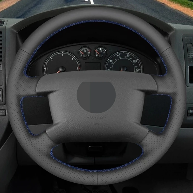 Car Steering Wheel Cover Black Artificial Leather For Volkswagen Vw