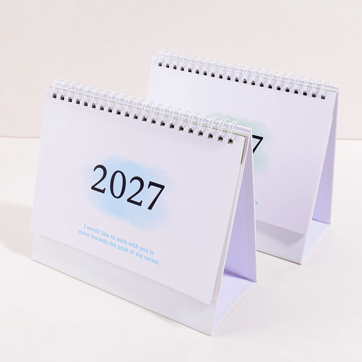 2027년 중형 월간 책상 달력, 사무실, 학교, 가정용 스프링 제본 접이식 스탠드형 데스크탑 달력
