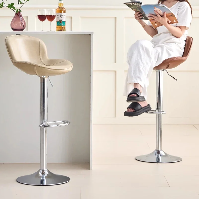 Italian Luxe Bar Seat Adjustable Swivel Elevated Stool Coffee Shop
