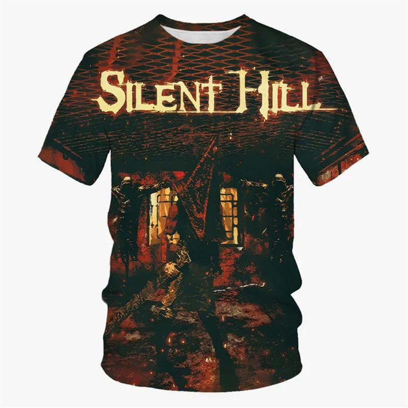 

Classic Silent Hill Horror Video Game 3D Print T Shirt For Men Hip Hop Trend Harajuku Streetwear Casual O-neck Short Sleeve Tops