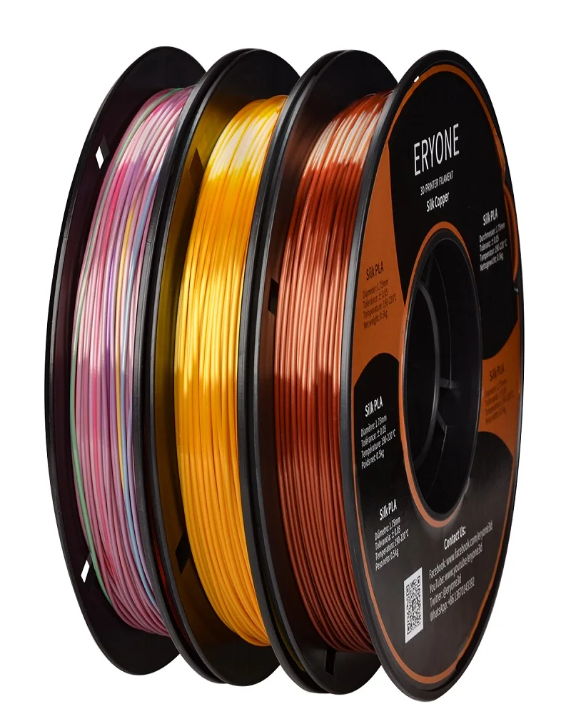 ERYONE Clearance Promotion TPU PLA PLA+ Silk Rainbow Ultra Silk 3D Printing Filament 1KG/0.5KG For FDM 3D Printer Fast Shipping