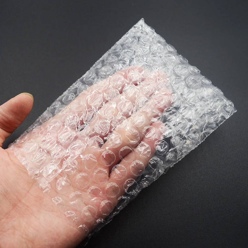 50Pcs Plastic Protective Wrap Envelope White Bubble Foam Packing Bags PE Clear Bubble Bag Shockproof Bag Double Film Cushioning 3
