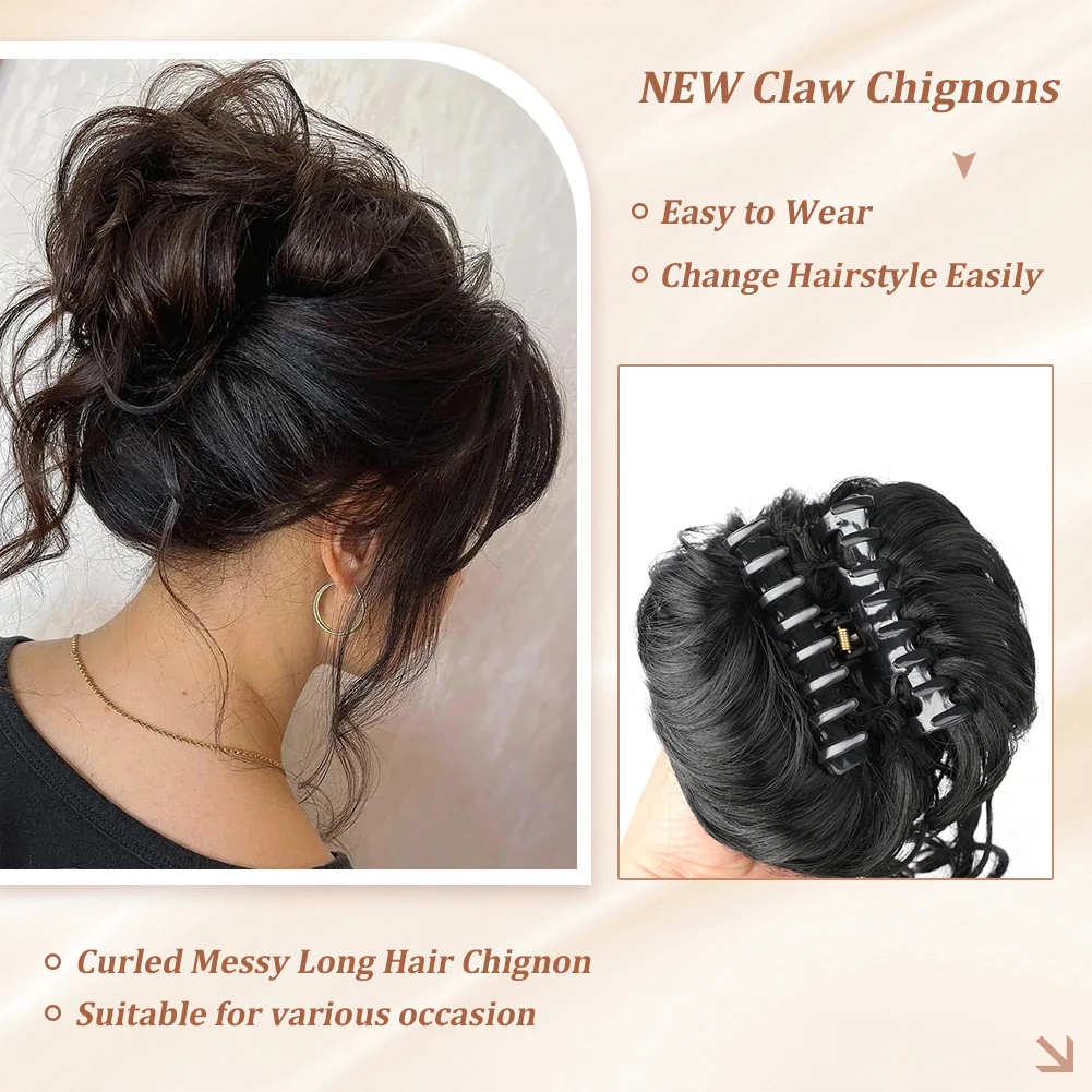 Messy Bun Hairpieces for Women with 10 Inch Claw Clip