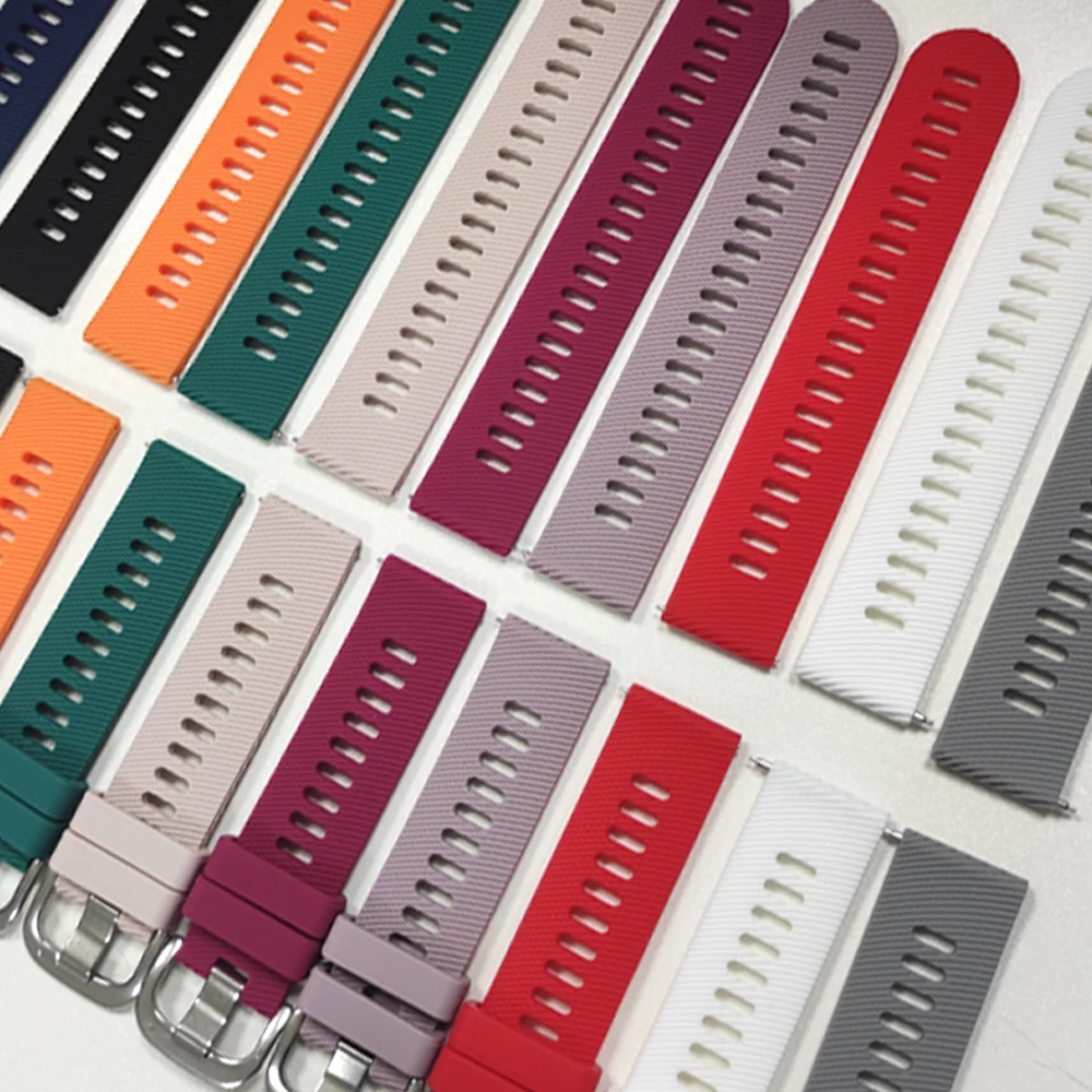 Durable Silicone Watch Band, 20-22mm, Adjustable Sport Strap
