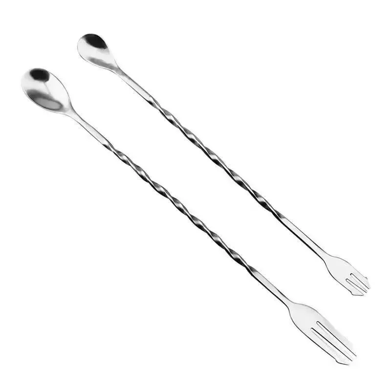 26cm Stainless Steel Cocktail Bar Spoon Disc Tail Drink Mixer Bar Stirring Mixing