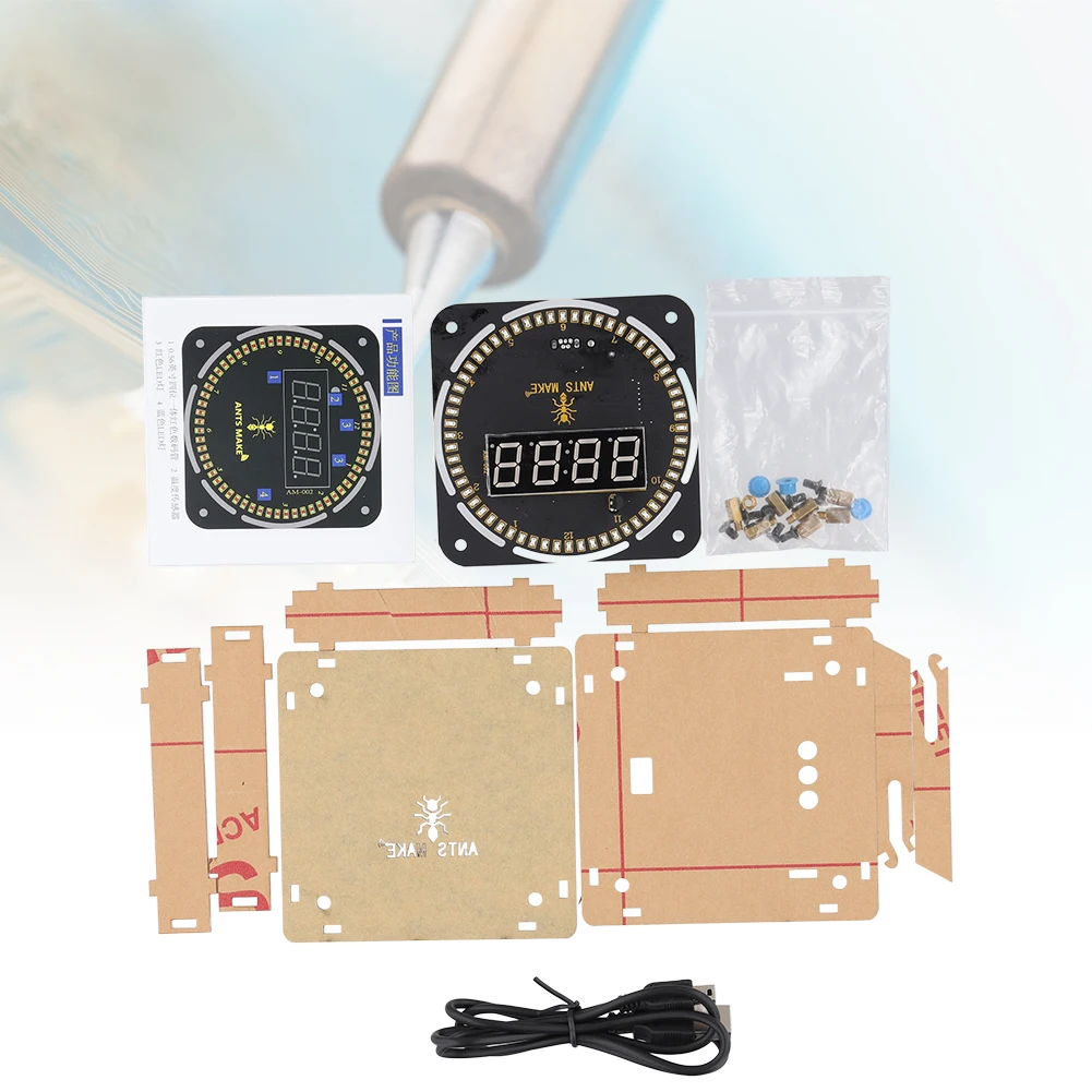 DIY 회전 디지털 LED 디스플레이 모듈, DC5V 알람 전자 디지털 시계 키트, 51 SCM 학습 보드