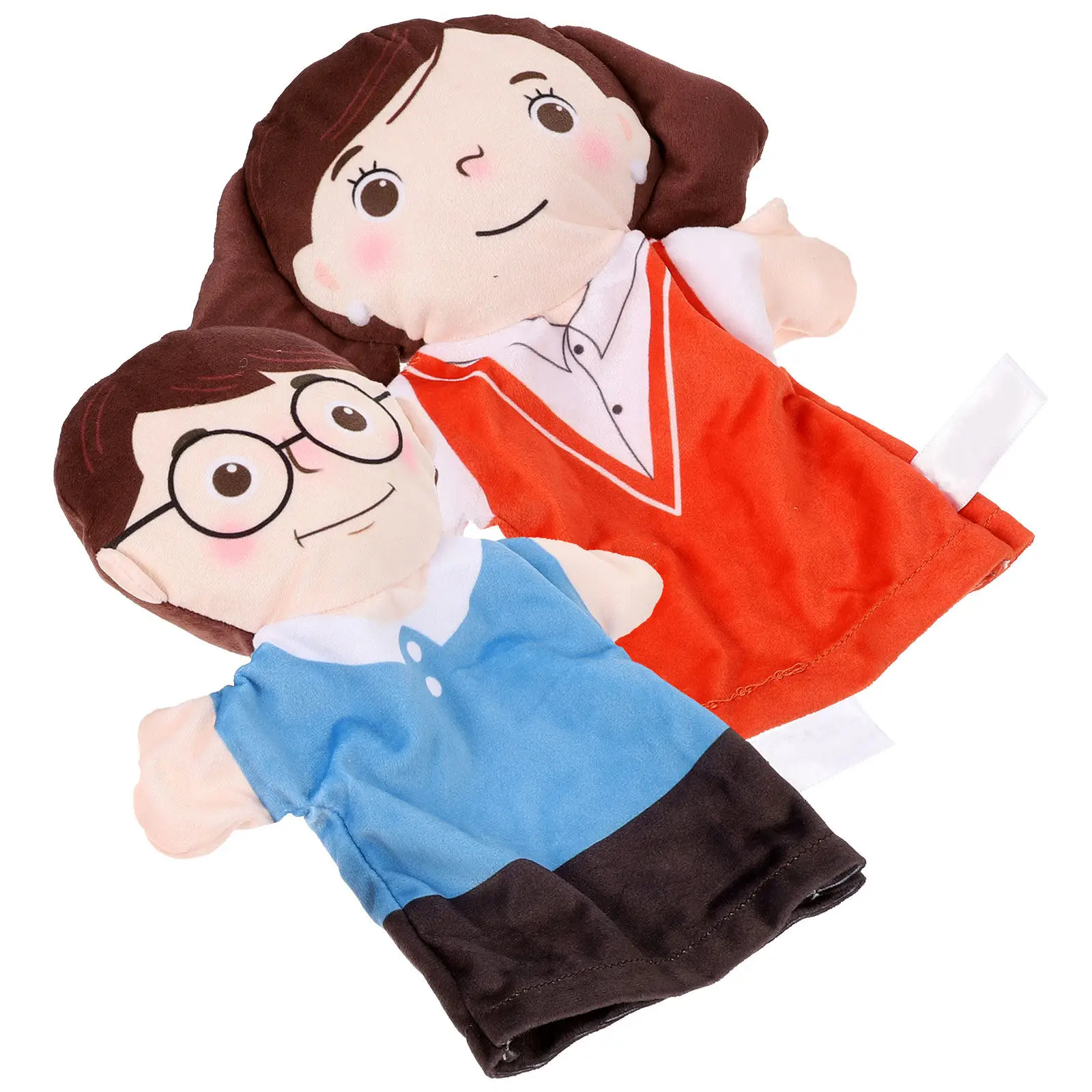 2Pcs 손 인형 어린이를위한 현실적인 피규어 교육용 스토리 텔링 부모 자녀 상호 작용을위한 창의적인 피규어 인형