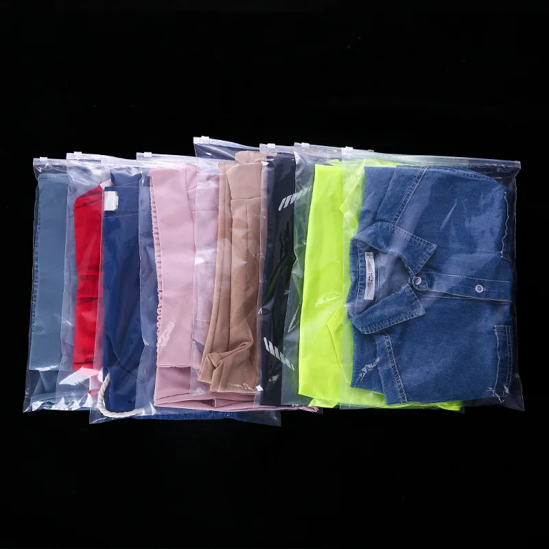 TETP 10Pcs 투명 천 포장 지퍼 가방 홈 여행 속옷 티셔츠 짧은 스카프 드레스 스토리지 주최자 사용자 정의