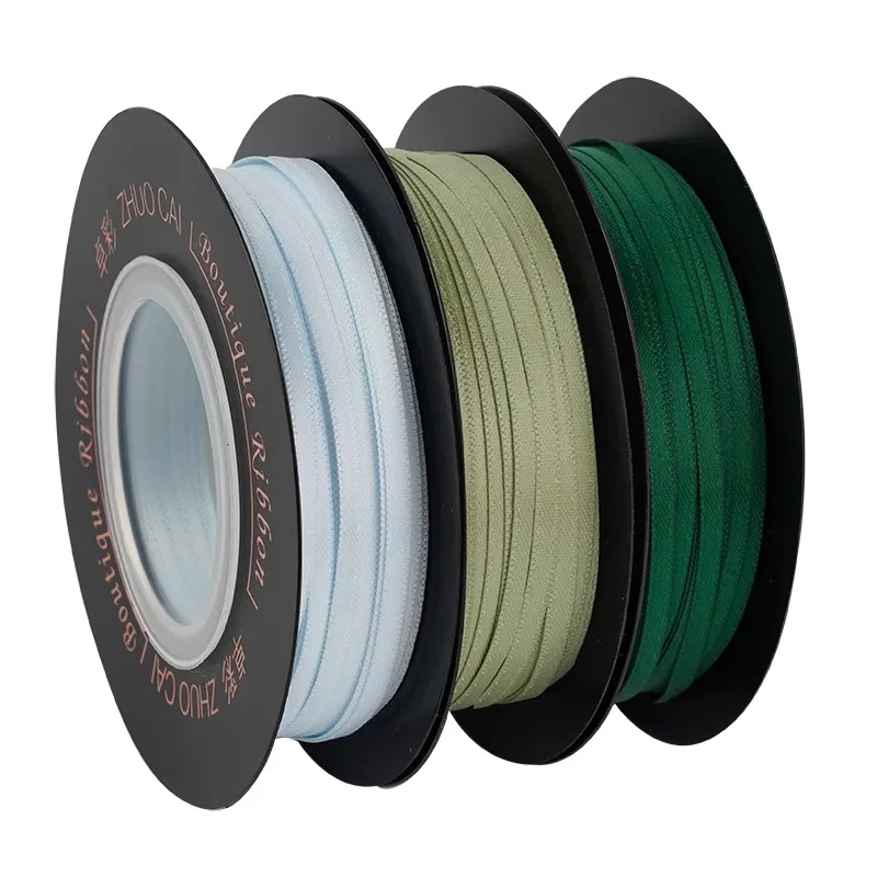 50yards/roll 1/8" 3mm Double Face Silk Satin Ribbon Polyester Tapes Both Sides Handmade Diy Glossy Bows Christmas Decoration