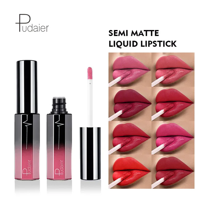 Pudaier 36Color Nude Matte Liquid Lipgloss Make-up Wasserdicht Langlebig Leicht Sexy Rot Rosa Lipgloss Glasur Tönung Make-up