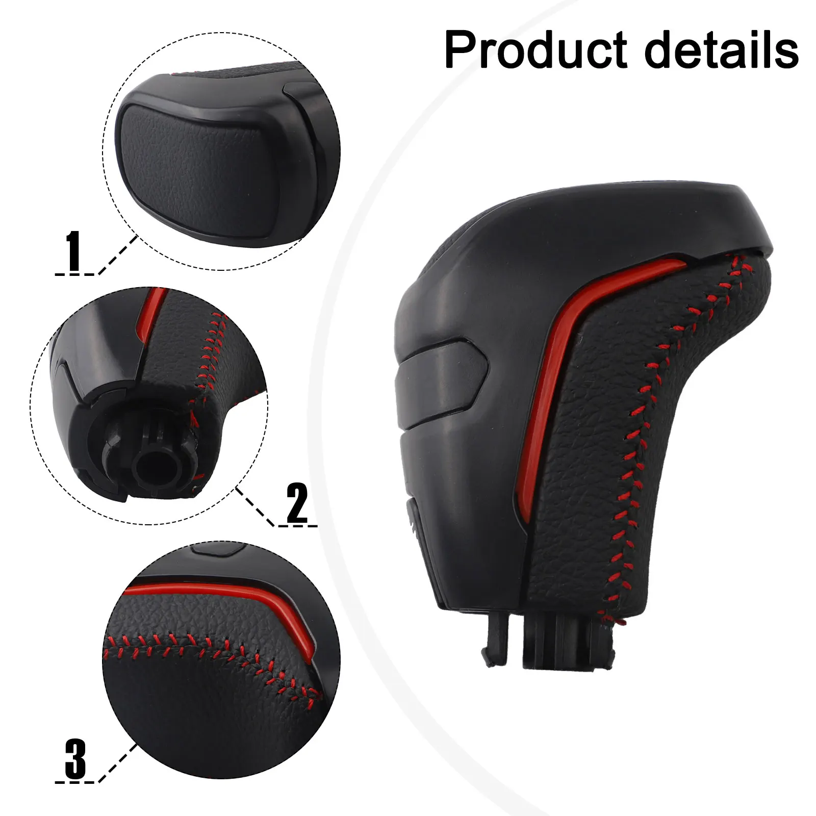 Precision Fit Gear Shift Knob for Toyota For Tacoma For TRD PRO Modern Black Design with Red Stitching