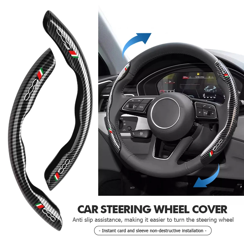 Enhanced Carbon Fiber Non-Slip Steering Wheel Cover Protector Case