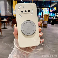 Custodia per telefono in silicone con supporto magnetico e protezione per schermo