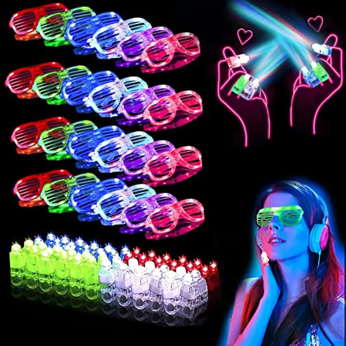 

LED Glasses Neon Glasses Glow In The Dark Party Supplies Favor Kids Adult Glow Sticks Light Up Glasses For Wedding Glow Toys