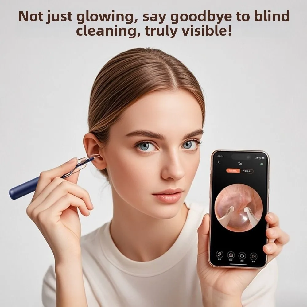 Hot EarSight Plus Smart Visual Ear Cleaner 6 LED Lights 1080P Ear Wax Removal Cleaner with tweezer Earpicks Ear Care