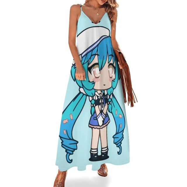 Gacha Life Mizumi vestido sem mangas para mulheres, roupas estéticas, roupas  femininas, novo - AliExpress