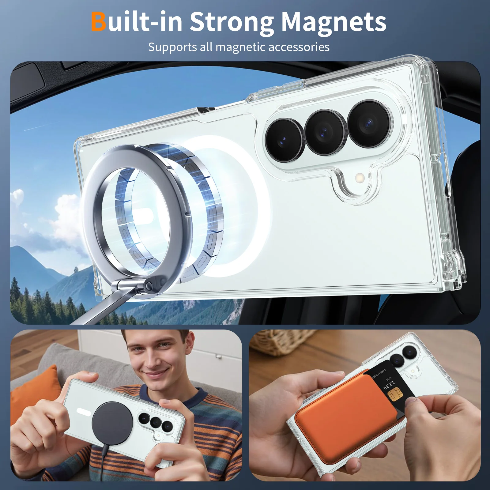 Ultra Thin Magnetic Clear Acrylic Wireless Charging Phone Case