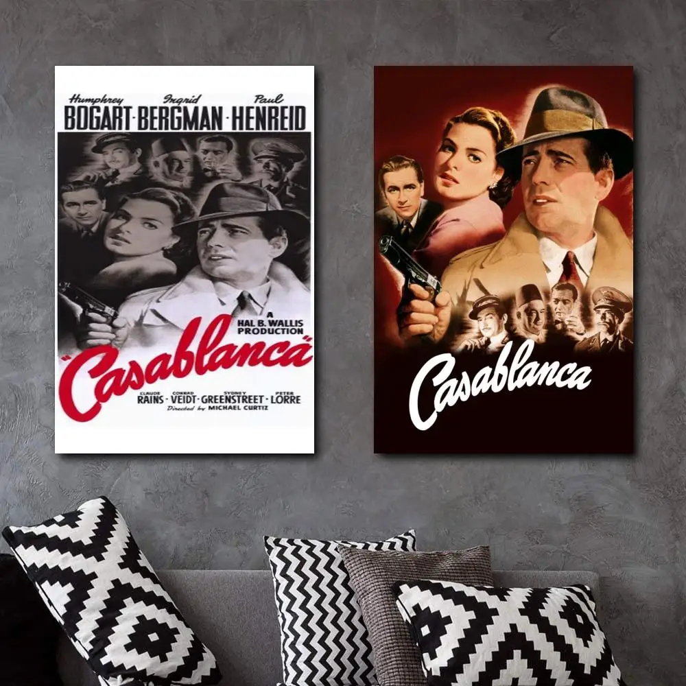 Винтажный кинопостер Касабланка 1942 премиум-плакат на холсте художественный