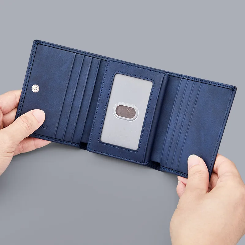 WILLIAMPOLO 2024 New Men's Wallet Leather Men's Anti THeft Wallet For Card Document Holder Side Purse Male Cool Purse Boy 3