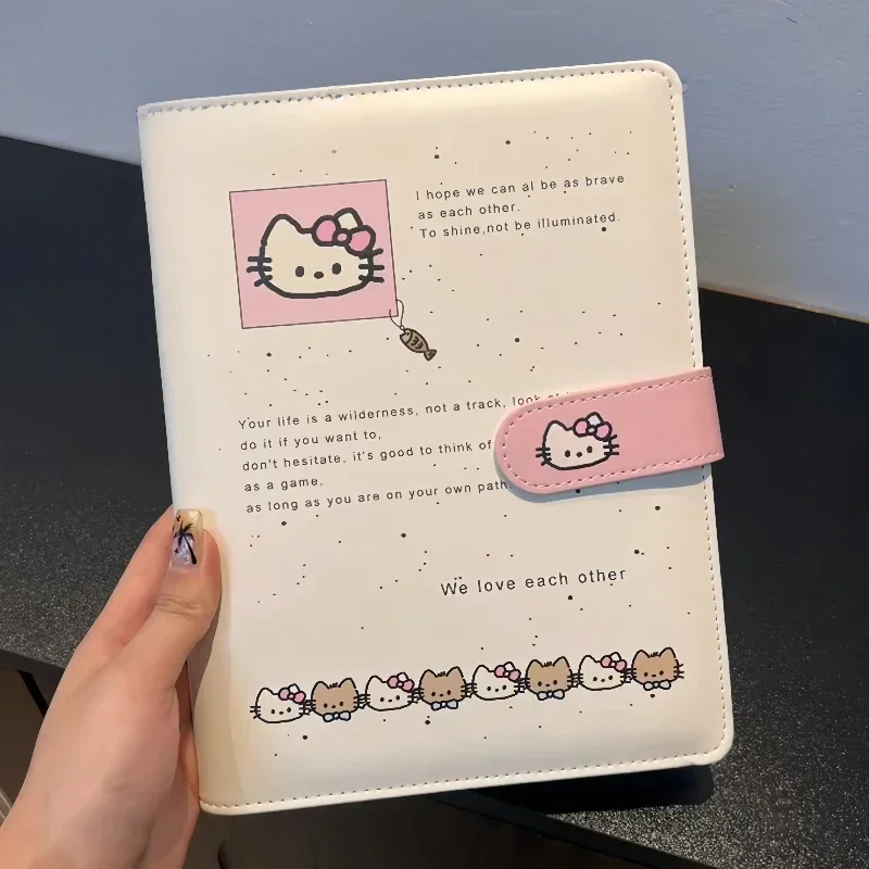 MINISO Kawaii Hello Kitty Soft Shell Photocards HolderA5 Loose-leaf Storage Book Four-square 3-inch Photo Card School Supplies