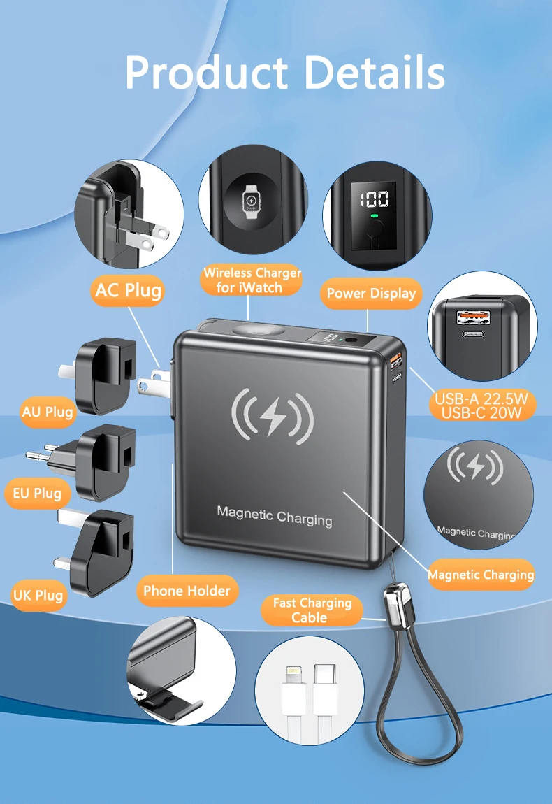 Magnetische Wireless Powerbank Usb C Schnellladegerät Für Iphone_voghion.com