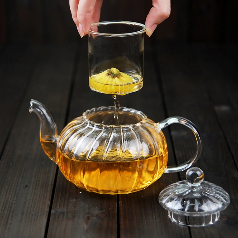 High Borosilicate Glass Teapot With Removable Infuser Clear Heatproof For  Blooming And Loose Leaf 600ml Tea Kettle Tea Pots - Teapots - AliExpress