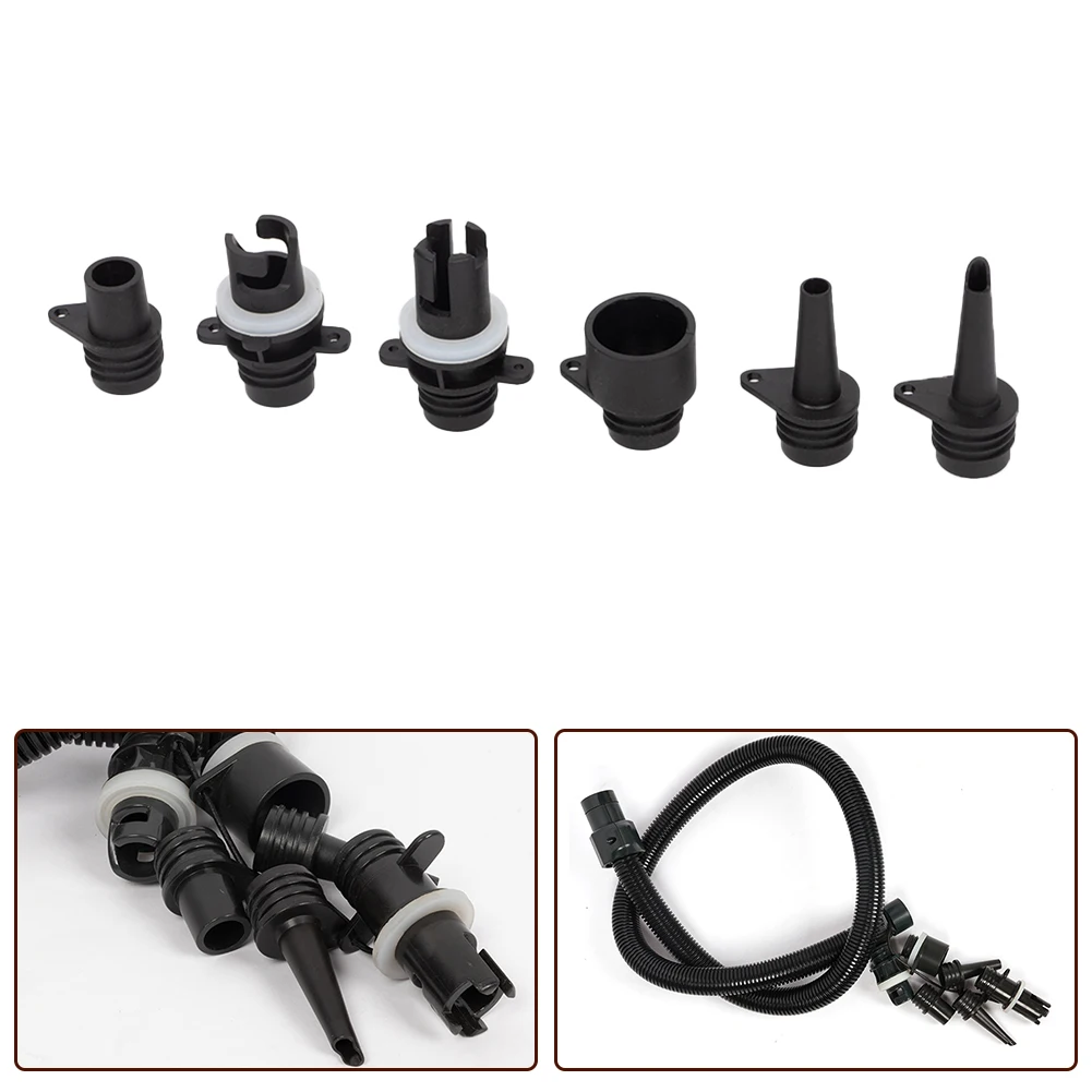 

6 шт. адаптеры, адаптер воздушного насоса для надувной лодки, герметичный многофункциональный клапан для Каяка, пластиковые черные Аксессуары Для Каяка