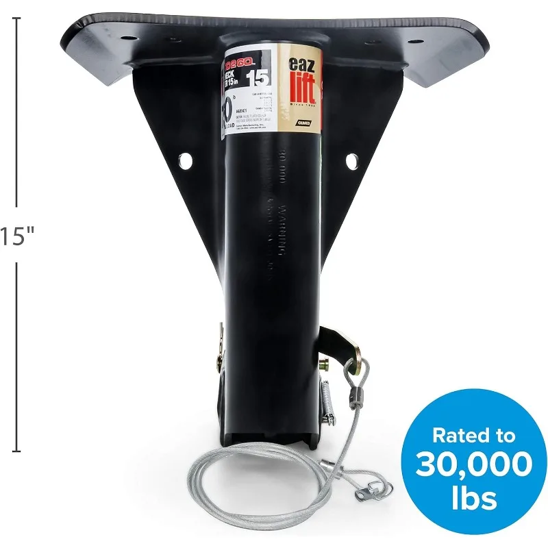 Camco Eaz-Lift 5th Wheel Gooseneck Adapter, 30,000lb Tow Rating (7,500lb Vertical Load), 15 Inches (48501)
