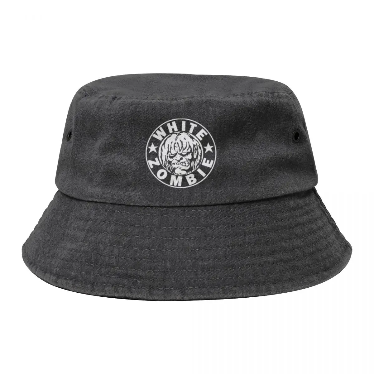

White Zombie Cowboy Denim Fisherman Hat With Printing