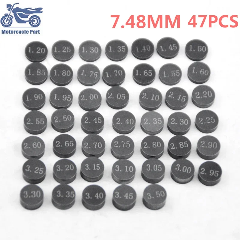 

47pcs Motorcycle 7.48mm Valve Shim Kit For HONDA VFR800A VFR800 VFR750R RC30 VFR750F VF750CD VF750C GL1800 ST1100 ST1300 NX250