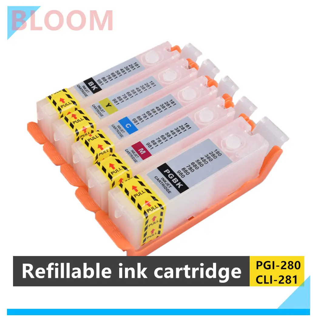 PGI 280 CLI 281 XXL refillable ink cartridge permanent chip For canon