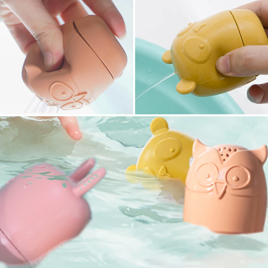 Baby Shower Cartoon Animal Toys Baby Shower Toys Distraction Floating Silicone Bath Toys Drip Soft Silicone BPA Free 5