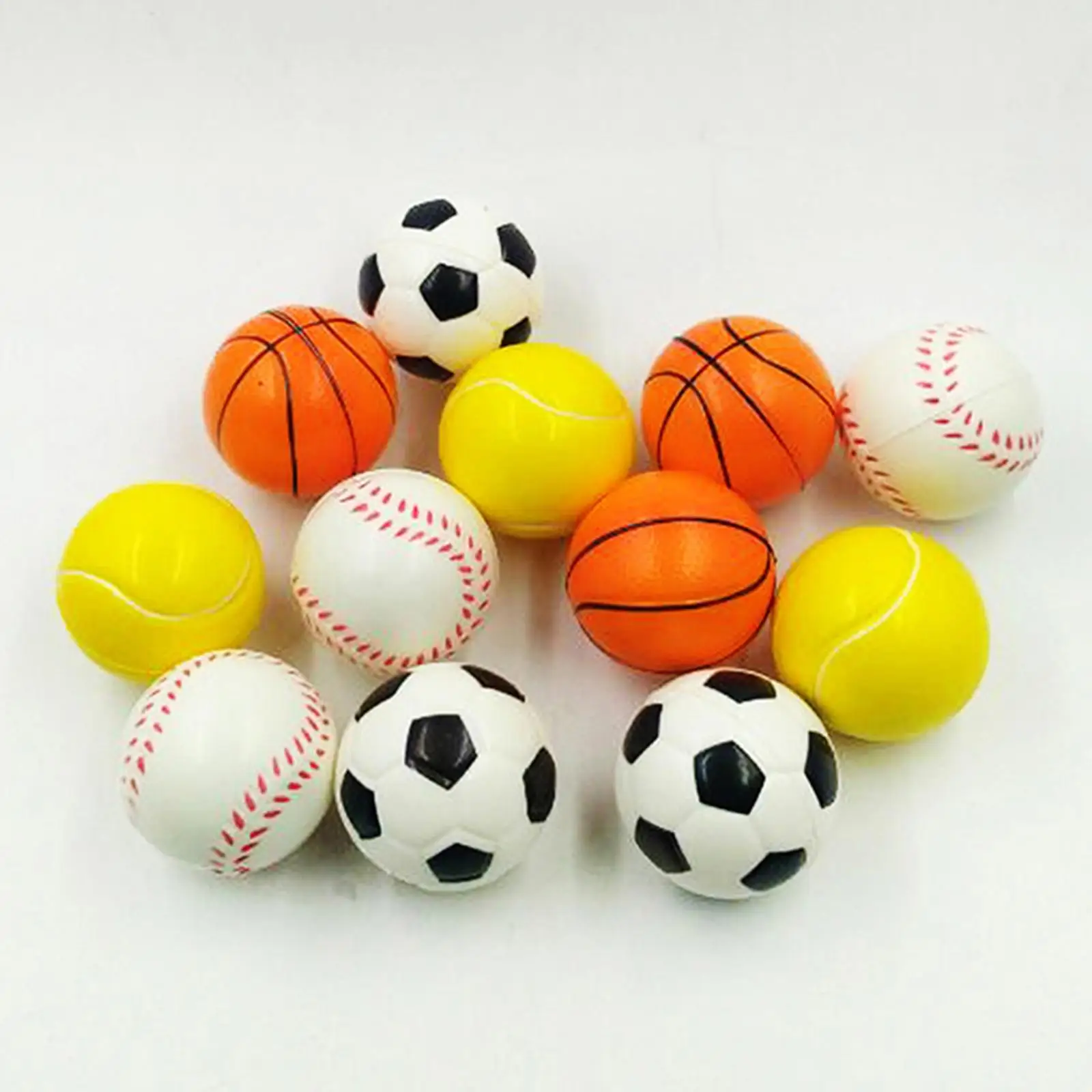 

12x Mini Sports Balls Funny Multipurpose Gadgets Finger Exercise Squeezable Balls for Lawn Beach Playground Outdoor Party Favor
