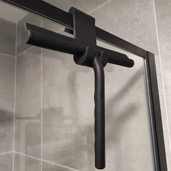 Shower Squeegee Glass Clean Scraper Washing Wiper Hanger Floor Window Cleaning Household Water Wall Hanging Mirror with Handle 1