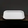 Rectangular Shape Serving Tray Stackable Tea Tray Wear-resistant Non-slip Food Serving Trays White Plastic Tray For Kitchen 4