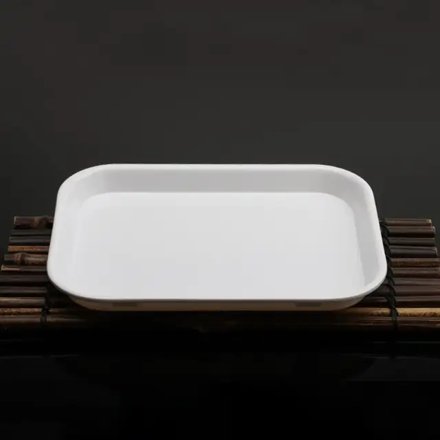 Rectangular Shape Serving Tray Stackable Tea Tray Wear-resistant Non-slip Food Serving Trays White Plastic Tray For Kitchen 4