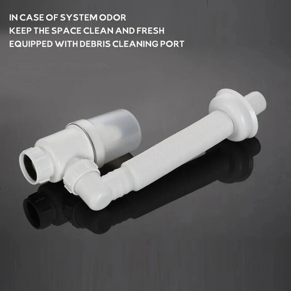 

ABS Drain Hose Washbasin Corrugated Curved Pipe Bathroom Expandable Rotate Drain Tube Kitchen Sink Anti-blocking Sewer Deodorant