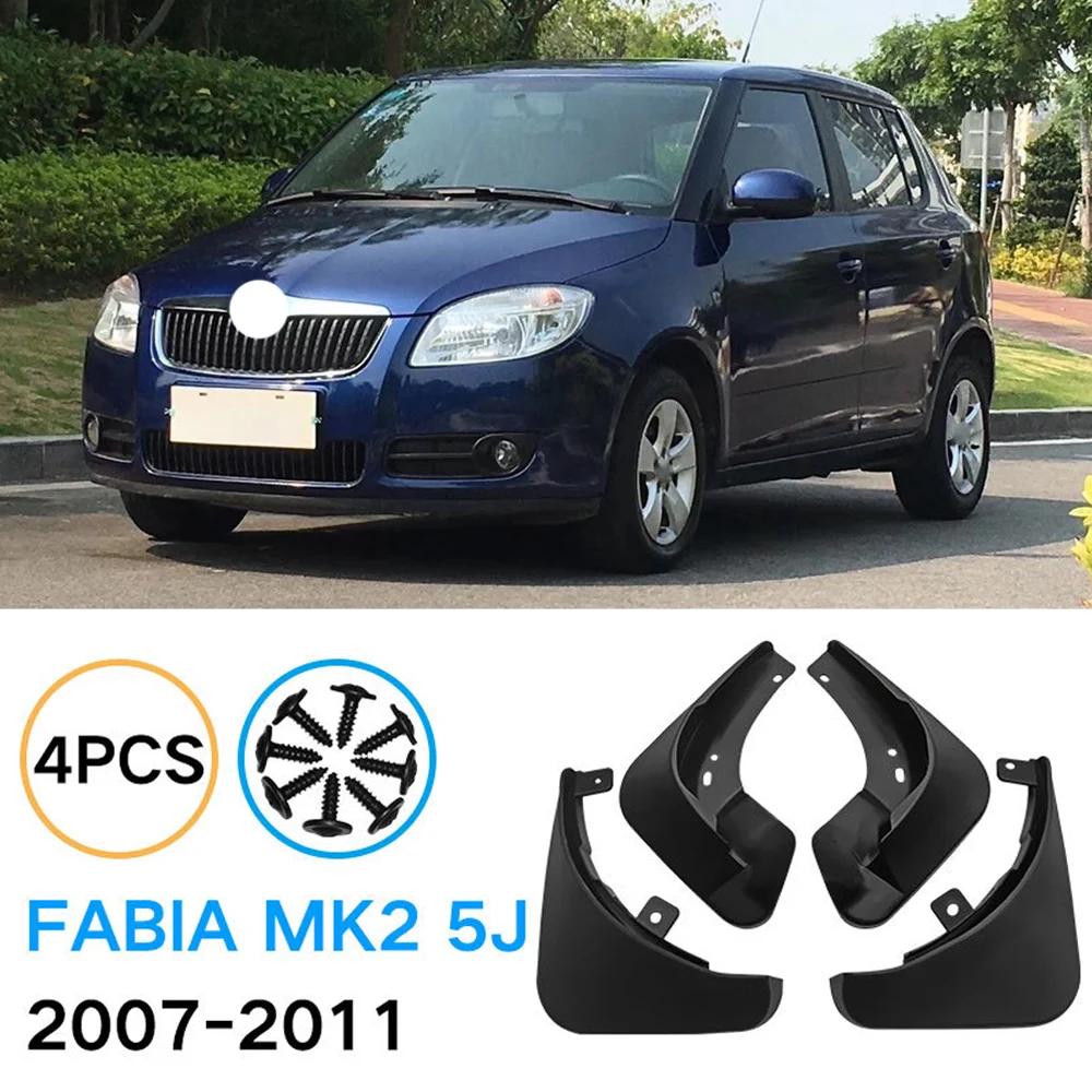 

4PCS Car Mud Flaps For Skoda Fabia 2 5J Mk2 2007-2014 Mudflaps Splash Guards Mud Flap Mudguards Fender Front Rear Car-Styling