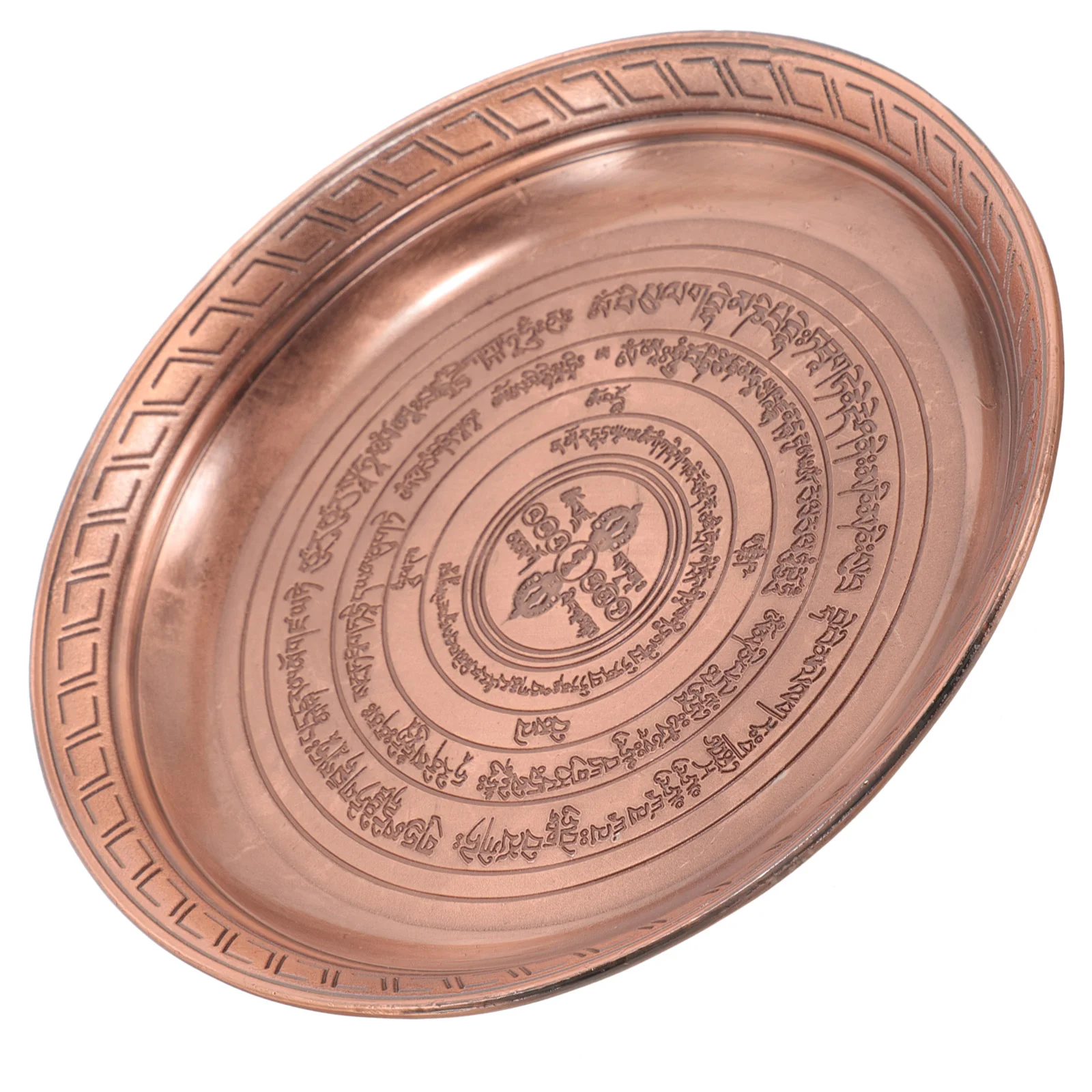 Round Copper Smoke Offering Plate Metal Tray For Ceremony Storage Trays Temple Dish Puja Supplies Vintage Bowl Home ganization 3