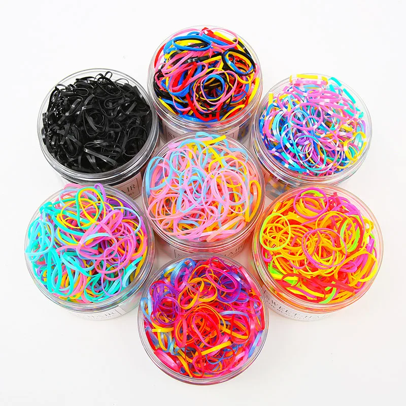 500Pcs Colourful Rubber Ring Elastic Elastique Hair Band Ponytail