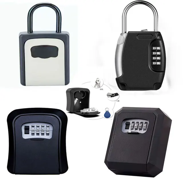 Wall Mount Key Storage Secret Box Organizer 4 Digit Combination Password Security Code Lock No Key Home Key Safe Box 2