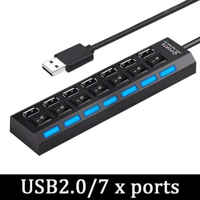 7 Ports Black