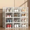 12 Pc / 24 Pc Large Capacity Modular Space-Saving Shoe Box, Transparent Plastic Stackable with Lid, Sneaker Display Box, B 3