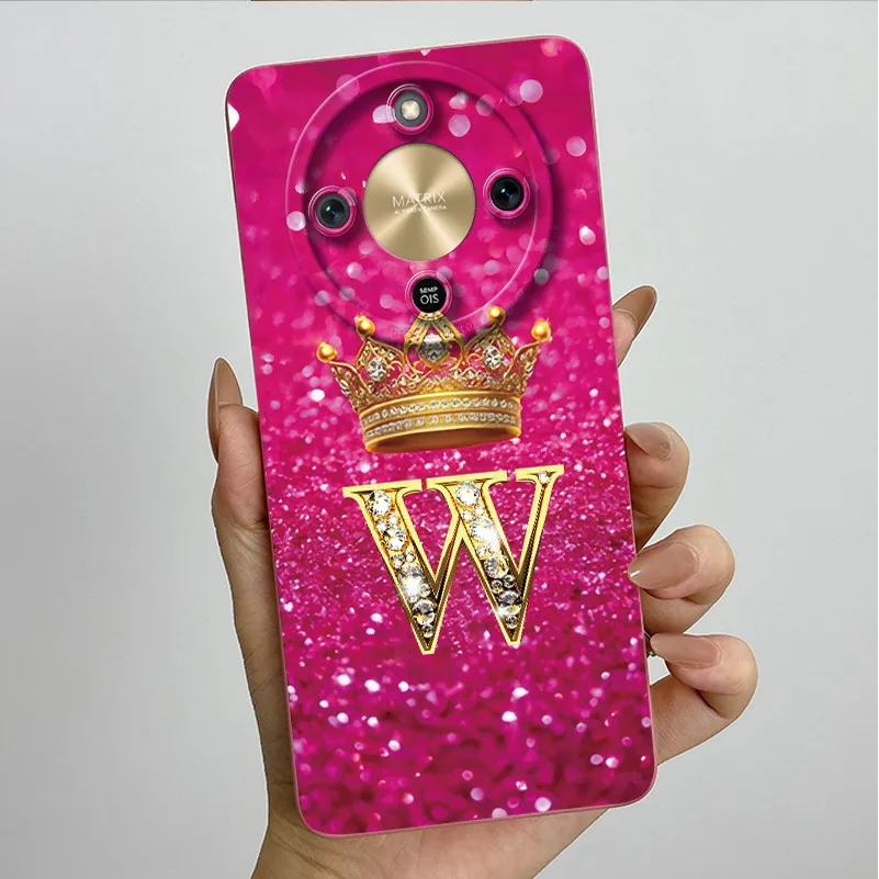 Fashion Initial Letter Couple Phone Case | Soft Silicone TPU Lens Protective Casing