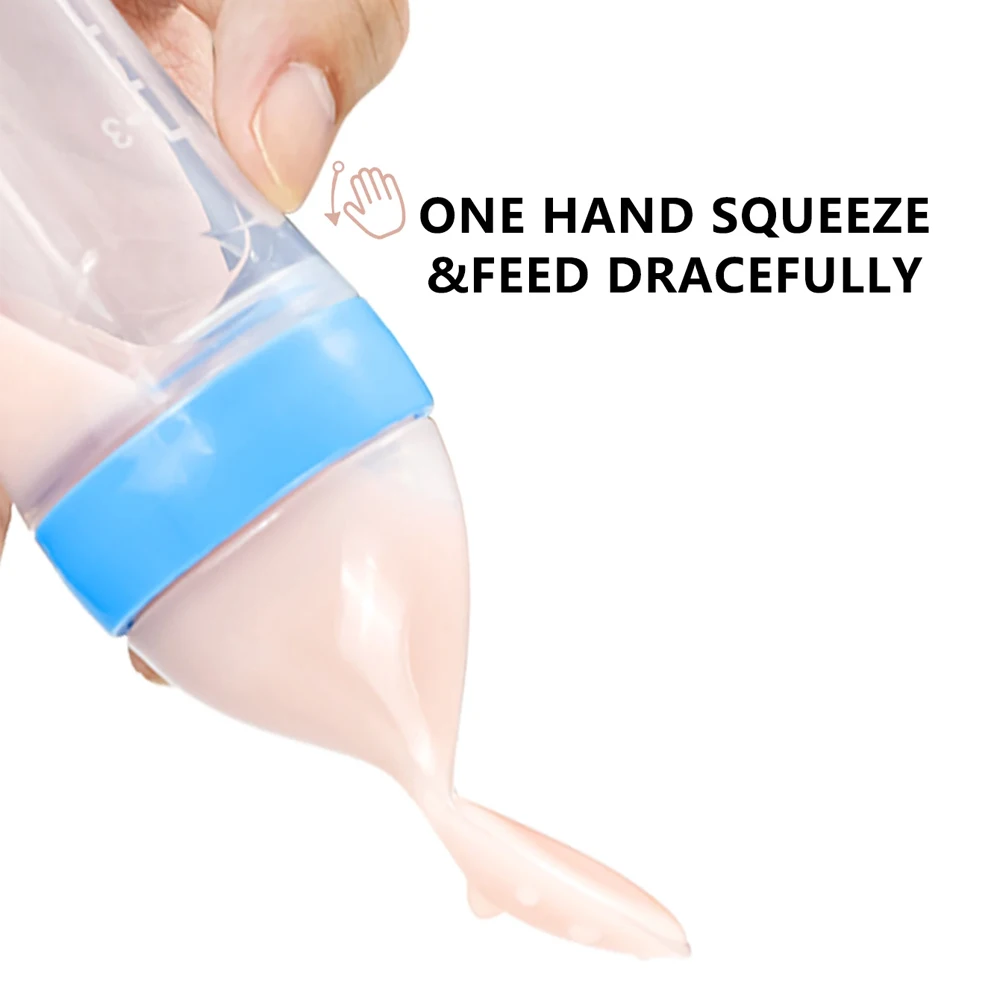 Newborn Pacifier Training Rice Spoon1Pcs Squeeze Bottle Cup Silicone Feeding Tableware Baby Cereal Complementary Feeder