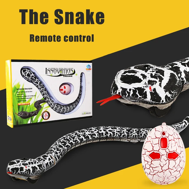 Wireless Remote Control RC Snake Toy with Egg-shaped Controller For Cat,Realistic Rattlesnake Joke Scary Trick Interactive Toys 1