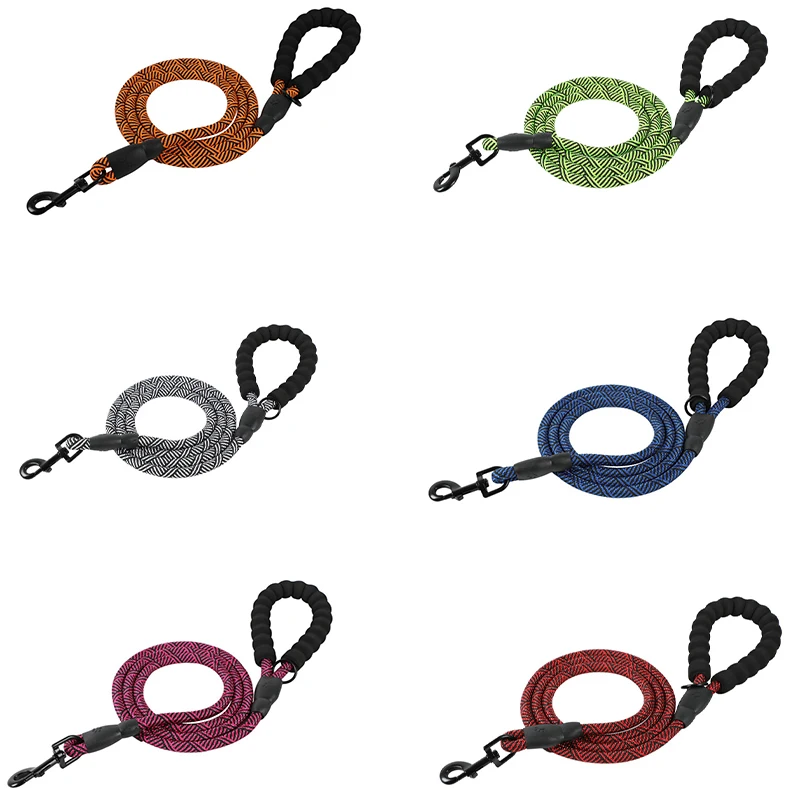 Reflective Nylon Round Dog Leash For Safe Walking And Control_voghion.com