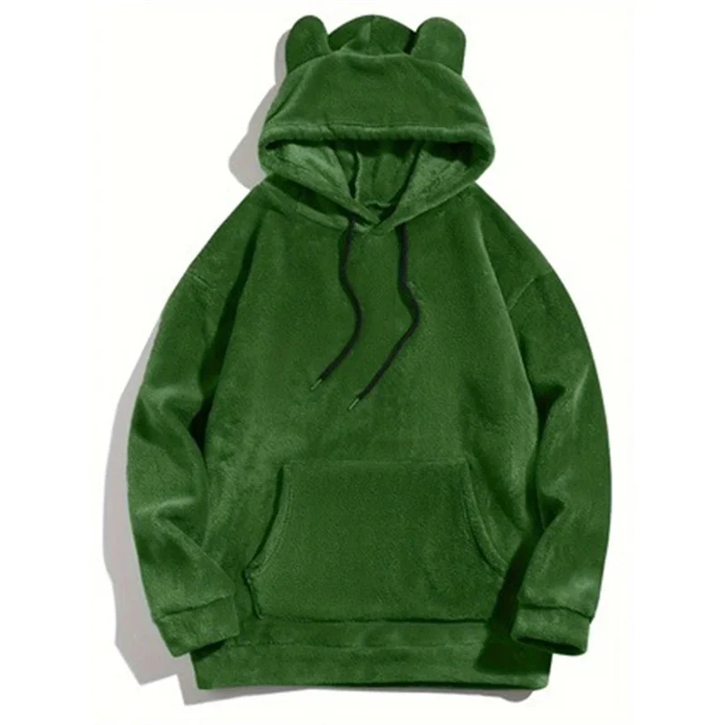 Autumn winter solid color sports hoodie Men/women Long sleeve hoodie breathable casual Cute warm pullover training