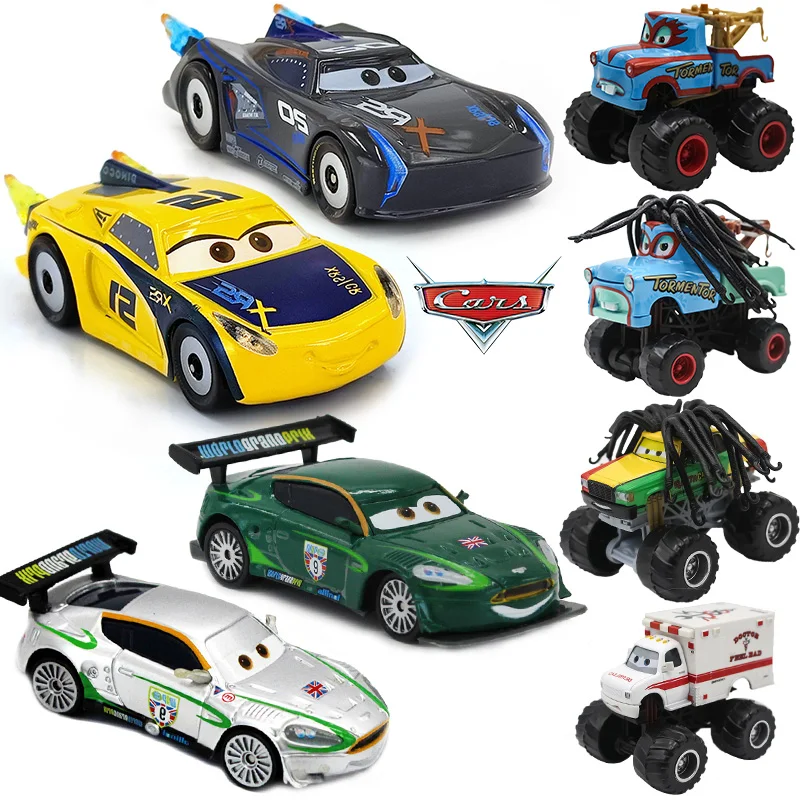 Disney Pixar Cars 3 2 Metal Diecast Car Toy Lightning Mcqueen Mater Jackson Storm Ramirez Model Car 1:55 Boy Children Toys Gifts